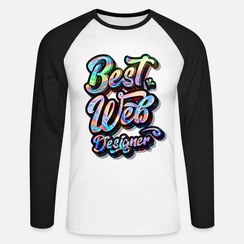 Best Web Designer - Unisex Baseballshirt langarm - Weiß/Schwarz