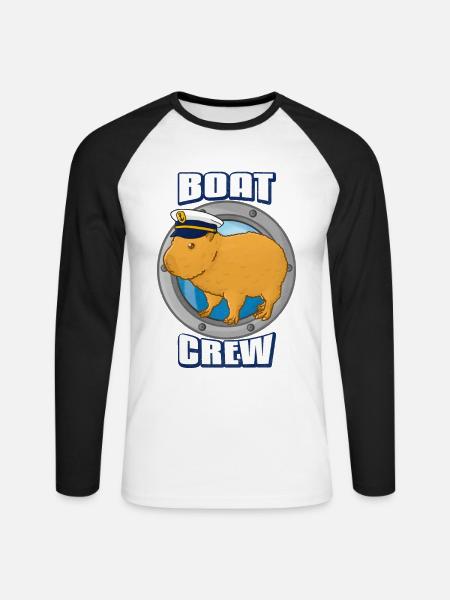 Équipage du bateau Capybara - T-shirt baseball manches longues Homme - blanc/noir