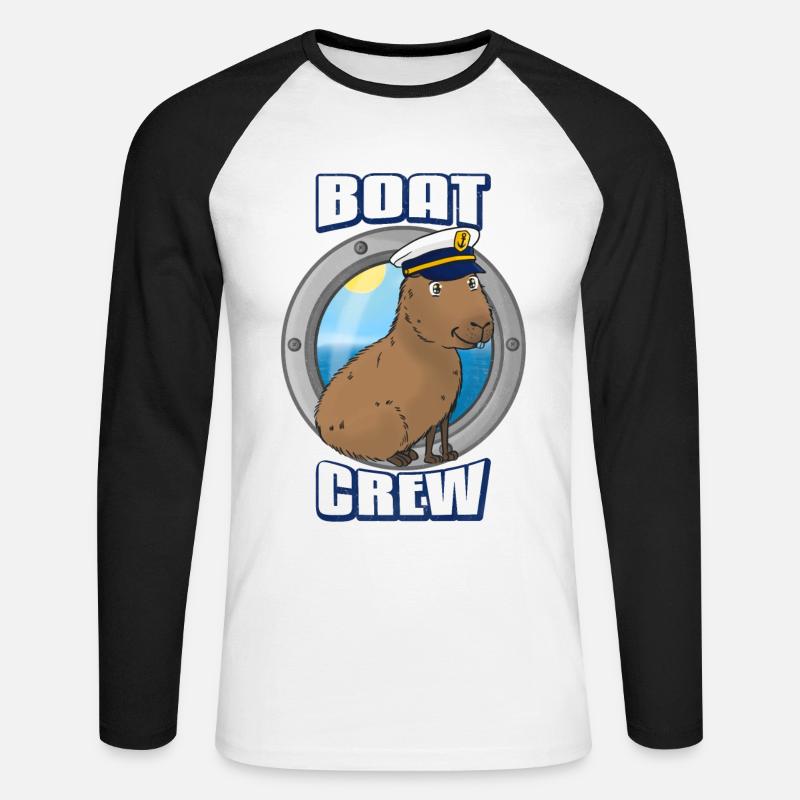 Boot Crew - Unisex Baseballshirt langarm - Weiß/Schwarz
