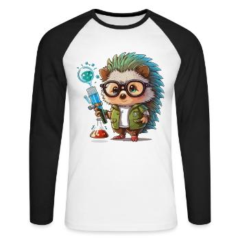 Hedgehog Lab - Unisex Long Sleeve Baseball T-Shirt - white/black - Front - Nik (191cm)