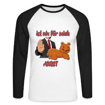 arbeiter meme arschkriechen is nix für mich be you - Unisex Baseballshirt langarm - Weiß/Schwarz - Vorne - Nik (191cm)