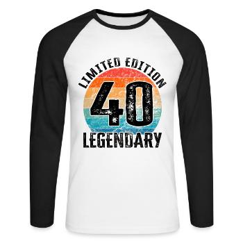 Happy Birthday - 40th birthday - Unisex Long Sleeve Baseball T-Shirt - white/black - Front - Nik (191cm)