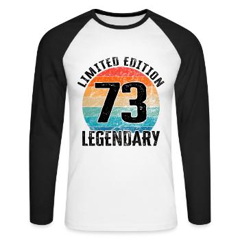 Happy Birthday - 73rd birthday - Unisex Long Sleeve Baseball T-Shirt - white/black - Front - Nik (191cm)