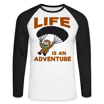 Paragliding skydiving paraglider - Unisex Long Sleeve Baseball T-Shirt - white/black - Front - Nik (191cm)
