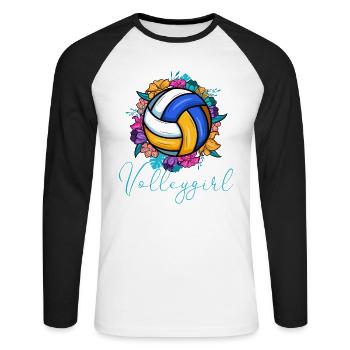 Volleygirl Beach Volleyball - Unisex Long Sleeve Baseball T-Shirt - white/black - Front - Nik (191cm)