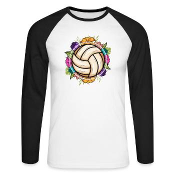 Volleygirl Beach Volleyball - Unisex Long Sleeve Baseball T-Shirt - white/black - Front - Nik (191cm)