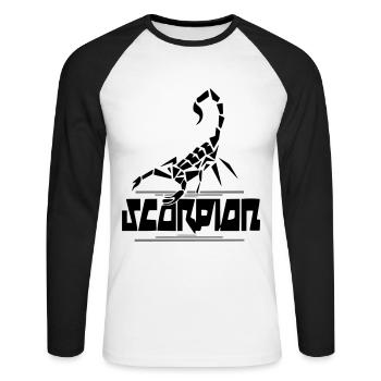 scorpion - T-shirt baseball manches longues Homme - blanc/noir - Devant - Nik (191cm)