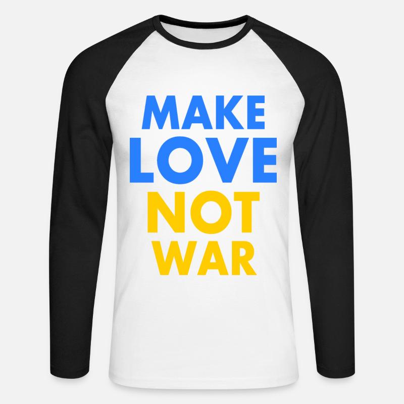 Make love not war - Unisex Baseballshirt langarm - Weiß/Schwarz