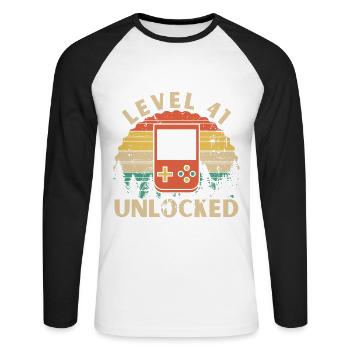 Level 41 Unlocked - T-shirt baseball manches longues Homme - blanc/noir - Devant - Nik (191cm)
