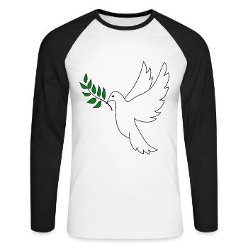 Peace Robbery - Unisex Long Sleeve Baseball T-Shirt - white/black - Front - Nik (191cm)