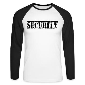 Security - T-shirt baseball manches longues Homme - blanc/noir - Devant - Nik (191cm)