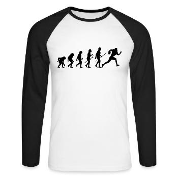 rugby evolution - Unisex Long Sleeve Baseball T-Shirt - white/black - Front - Nik (191cm)