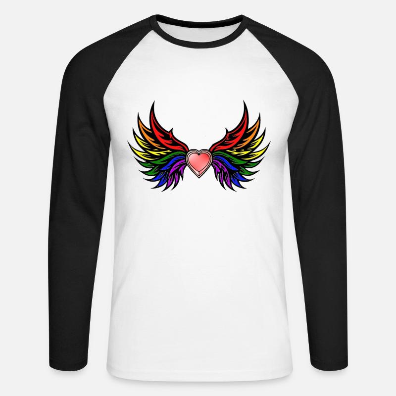 Feuerherz Pride - Unisex Baseballshirt langarm - Weiß/Schwarz