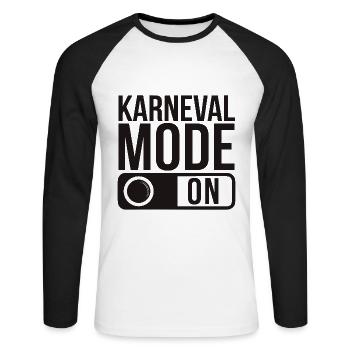 Mode Karneval sur Fasching Fasnet - T-shirt baseball manches longues Homme - blanc/noir - Devant - Nik (191cm)
