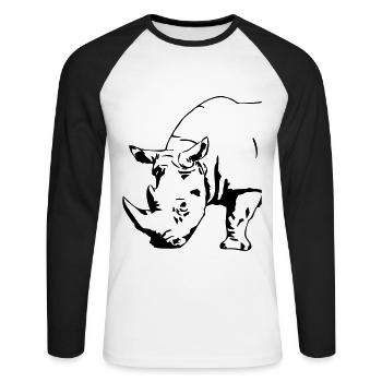 Black Rhino - T-shirt baseball manches longues Homme - blanc/noir - Devant - Nik (191cm)