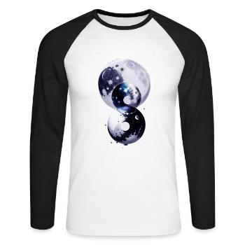 planets,stars,moon,star,abstract - Unisex Long Sleeve Baseball T-Shirt - white/black - Front - Nik (191cm)