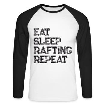 Manger Dormir Rafting Répéter La navigation de plaisance - T-shirt baseball manches longues Homme - blanc/noir - Devant - Nik (191cm)