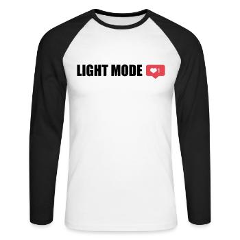 LIGHT MODE Heart - Unisex Long Sleeve Baseball T-Shirt - white/black - Front - Nik (191cm)