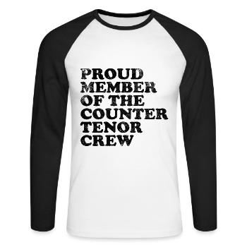 Fier membre de l’équipe Countertenor - noir - T-shirt baseball manches longues Homme - blanc/noir - Devant - Nik (191cm)
