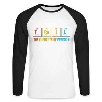 Trail Les éléments de la liberté Tableau périodique - T-shirt baseball manches longues Homme - blanc/noir - Devant - Nik (191cm)