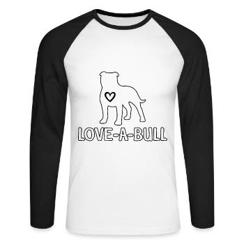 Aimer un taureau - T-shirt baseball manches longues Homme - blanc/noir - Devant - Nik (191cm)