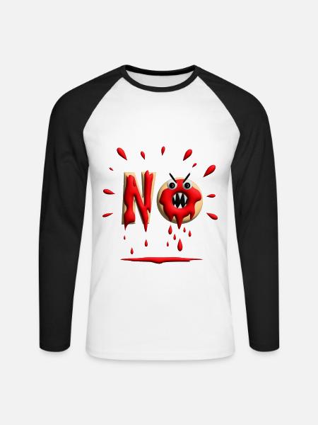 Donut mit bissigen No. - Unisex Baseballshirt langarm - Weiß/Schwarz
