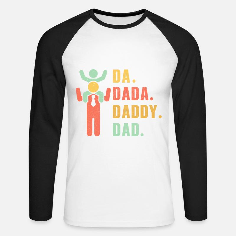 Papa Dada Papa - Unisex Baseballshirt langarm - Weiß/Schwarz
