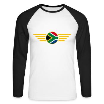 I Love South Africa, Elegance Style Design T-Shirt - Unisex Long Sleeve Baseball T-Shirt - white/black - Front - Nik (191cm)