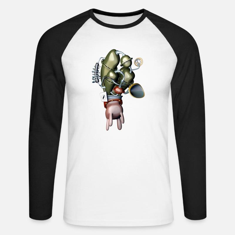 Milk dispenser - Milchspender - Brustpumpe - Unisex Baseballshirt langarm - Weiß/Schwarz