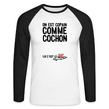 thick as thieves citation1 term - Unisex Long Sleeve Baseball T-Shirt - white/black - Front - Nik (191cm)