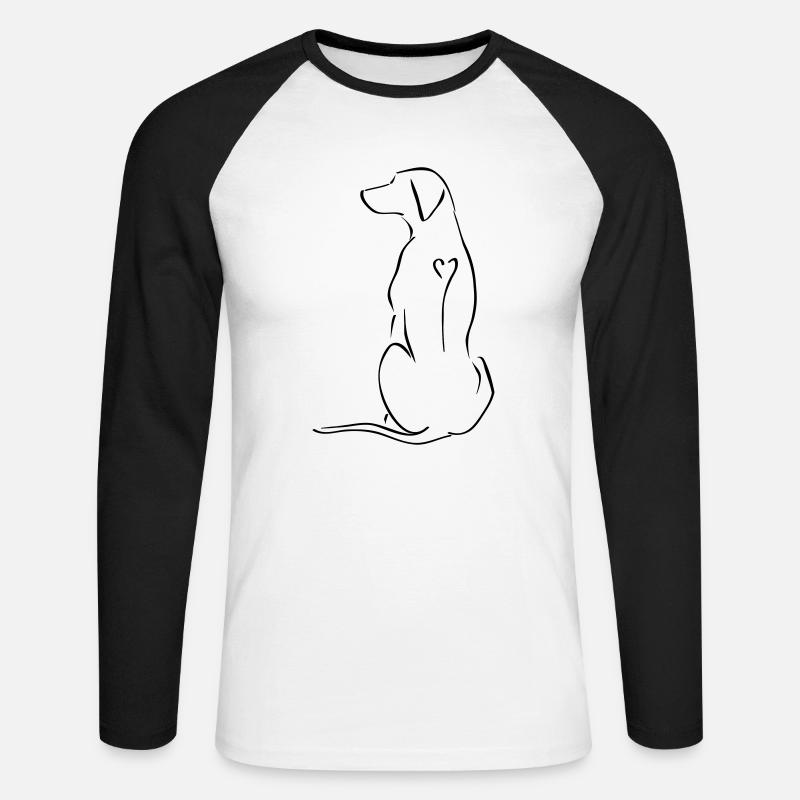 Ridgeback in Not Logo Single Hund - Unisex Baseballshirt langarm - Weiß/Schwarz