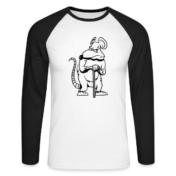 Rat old in a bad mood - Unisex Long Sleeve Baseball T-Shirt - white/black - Front - Nik (191cm)