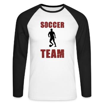 Soccer Player Team - Unisex Long Sleeve Baseball T-Shirt - white/black - Front - Nik (191cm)