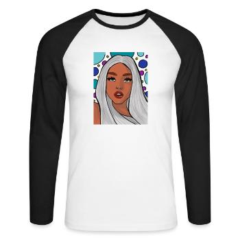 express yourself - Unisex Long Sleeve Baseball T-Shirt - white/black - Front - Nik (191cm)