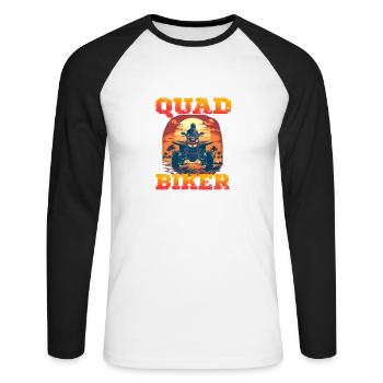 Quad Biker für einen Quadbiker Quad Fahrer - Unisex Baseballshirt langarm - Weiß/Schwarz - Vorne - Nik (191cm)