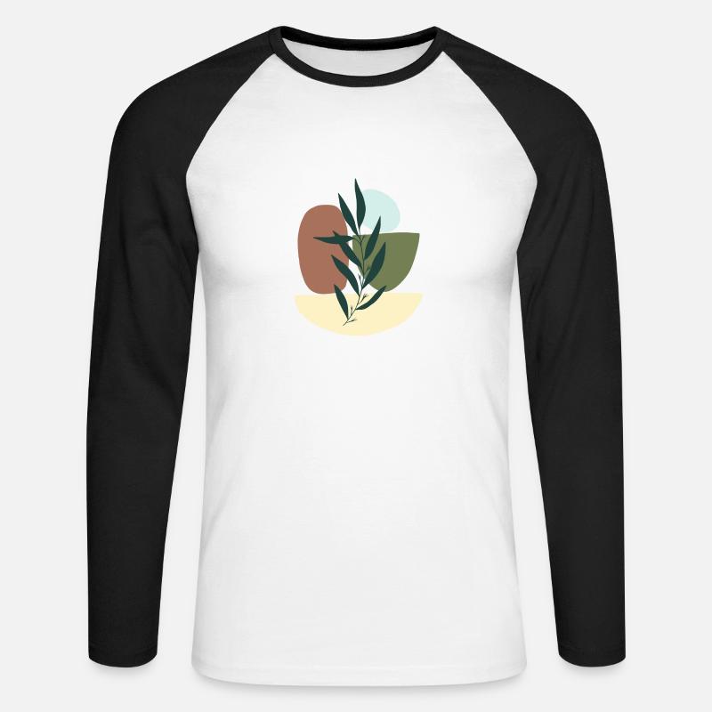Minimalistic Boho Style - Unisex Baseballshirt langarm - Weiß/Schwarz