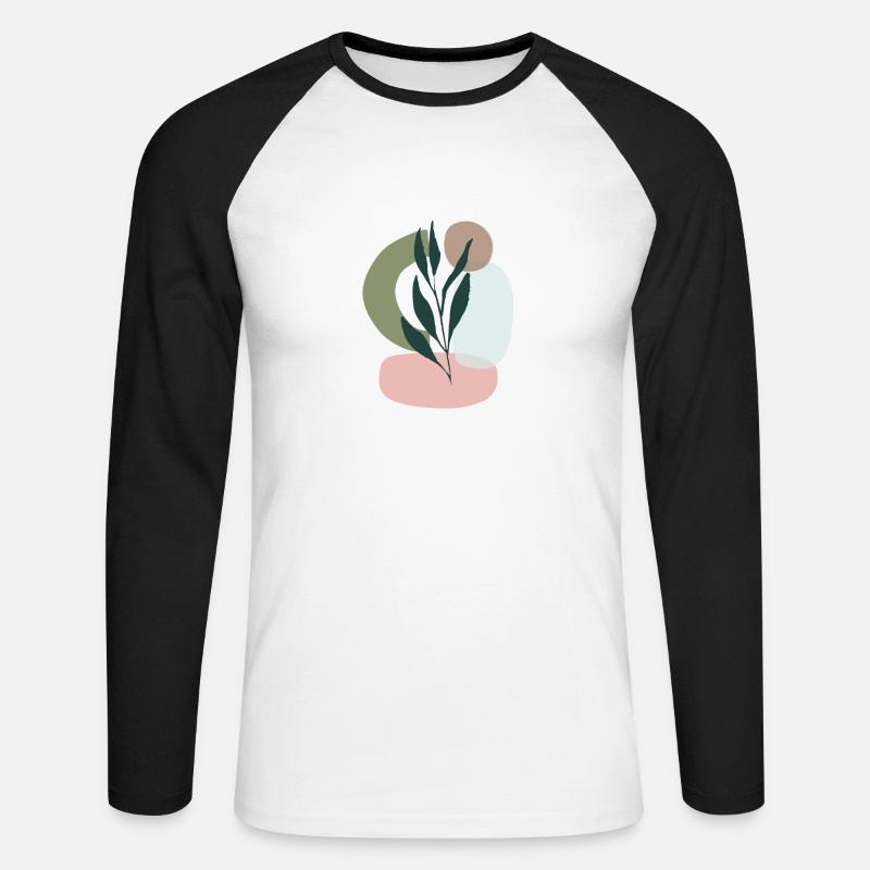 Minimalistic Boho Style - Unisex Baseballshirt langarm - Weiß/Schwarz