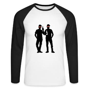 Team Party Gruppe Feiern Jga - Unisex Baseballshirt langarm - Weiß/Schwarz - Vorne - Nik (191cm)