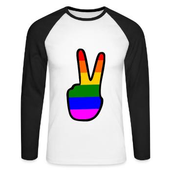 Lgbt - Unisex Long Sleeve Baseball T-Shirt - white/black - Front - Nik (191cm)