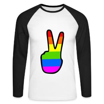 Lgbtq - Unisex Long Sleeve Baseball T-Shirt - white/black - Front - Nik (191cm)