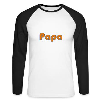 PAPOUNET. DAD. FATHER's DAY. HAPPY BIRTHDAY DAD - Unisex Long Sleeve Baseball T-Shirt - white/black - Front - Nik (191cm)