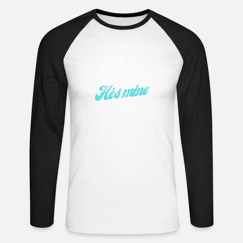 He s mine - Unisex Baseballshirt langarm - Weiß/Schwarz