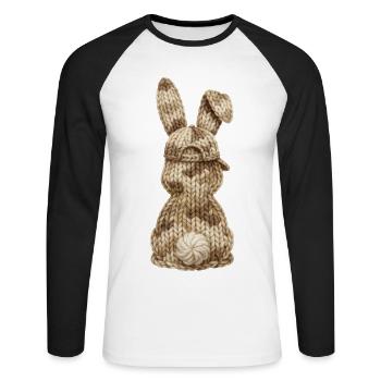 Lapin derrière le camouflage Casquette Camouflage - T-shirt baseball manches longues Homme - blanc/noir - Devant - Nik (191cm)