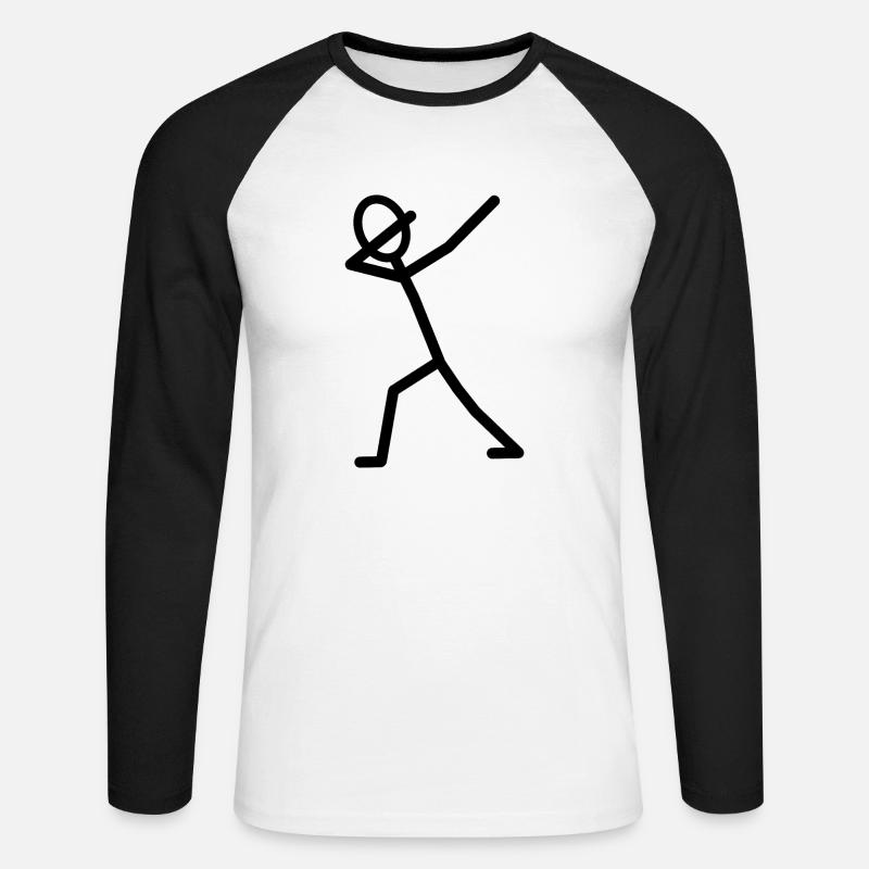 DAB DÄB Jubel Geschenkidee - Unisex Baseballshirt langarm - Weiß/Schwarz