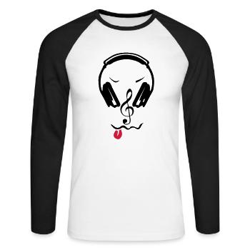 cle Helme dj Equalizer Boden Anmerkung3 - Unisex Baseballshirt langarm - Weiß/Schwarz - Vorne - Nik (191cm)