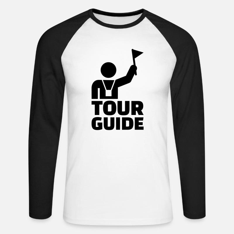 Reiseleiter - Unisex Baseballshirt langarm - Weiß/Schwarz
