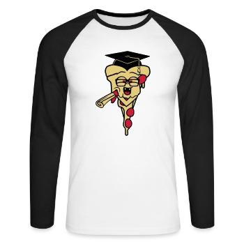 graduation école école graduation école test abi a - T-shirt baseball manches longues Homme - blanc/noir - Devant - Nik (191cm)