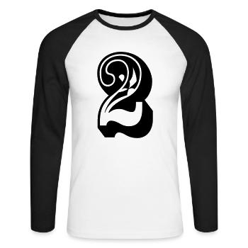 2 - Unisex Baseballshirt langarm - Weiß/Schwarz - Vorne - Nik (191cm)