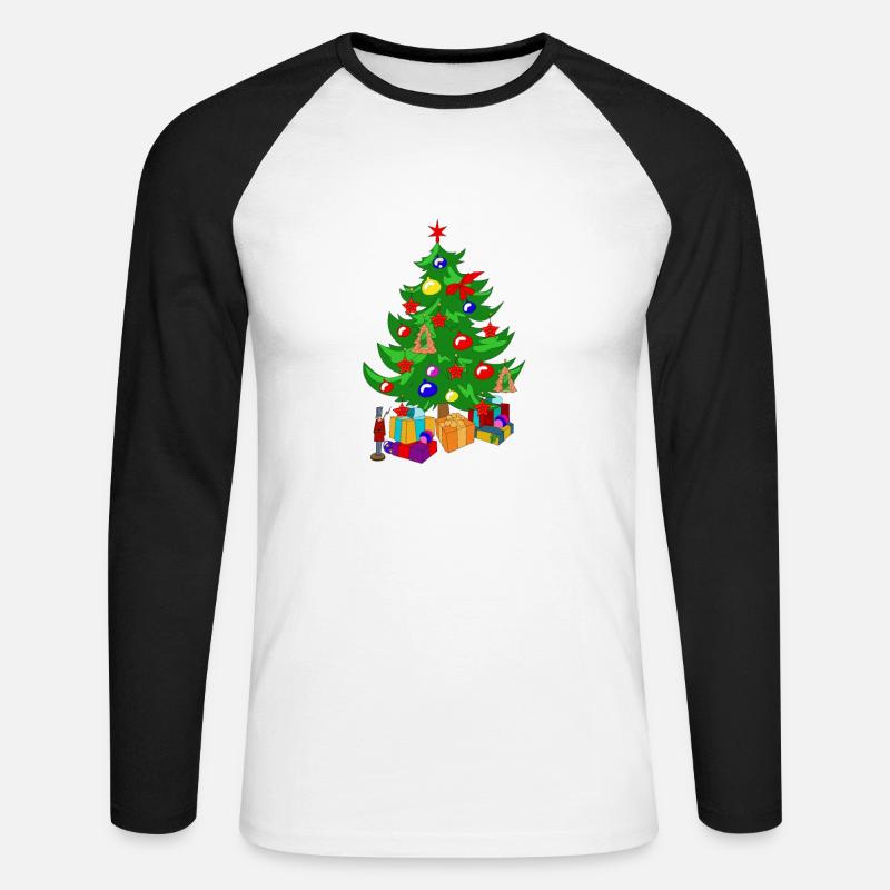 weihnachtsbaum christmas geschenk geschenkidee - Unisex Baseballshirt langarm - Weiß/Schwarz