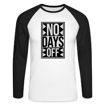 pas de jours de congé devis - T-shirt baseball manches longues Homme - blanc/noir - Devant - Nik (191cm)